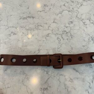 Brown Leather Belt with Buckle